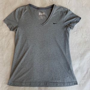 light grey nike dri-fit v-neck